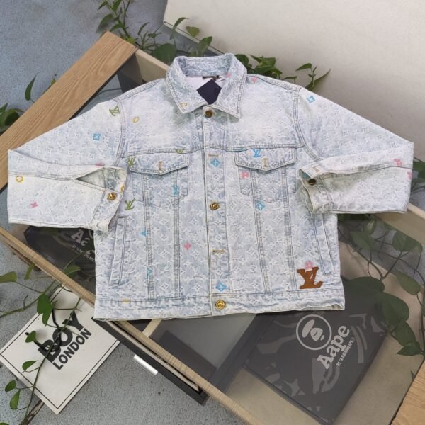 LOUIS VUITTON✖️ Tyler Louis Vuitton LV small flower letter embroidery lapel single-breasted denim jacket