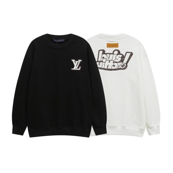 LOUIS VUITTON Louis Vuitton 2024FW New Appliquéd Leather Letter Embroidered Couple Casual Sweatshirt