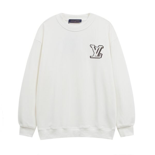 LOUIS VUITTON Louis Vuitton 2024FW New Appliquéd Leather Letter Embroidered Couple Casual Sweatshirt - Image 6