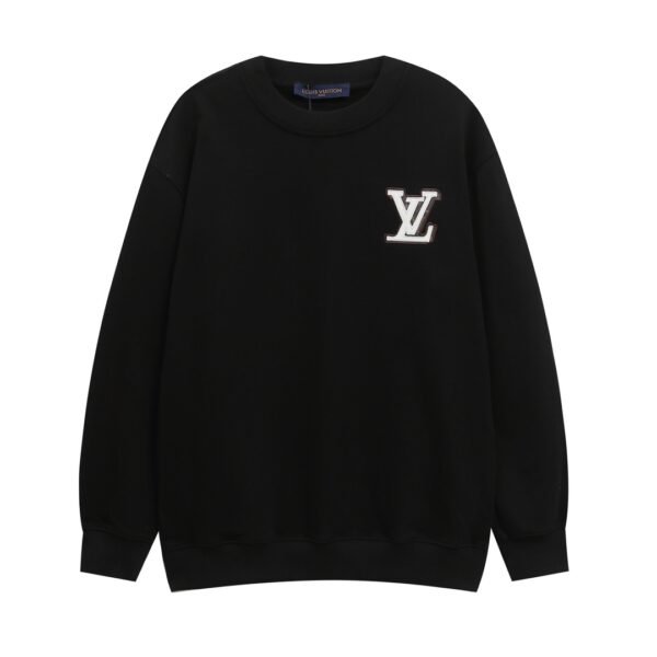 LOUIS VUITTON Louis Vuitton 2024FW New Appliquéd Leather Letter Embroidered Couple Casual Sweatshirt - Image 5
