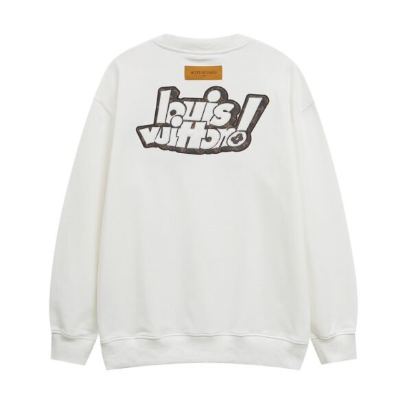 LOUIS VUITTON Louis Vuitton 2024FW New Appliquéd Leather Letter Embroidered Couple Casual Sweatshirt - Image 9