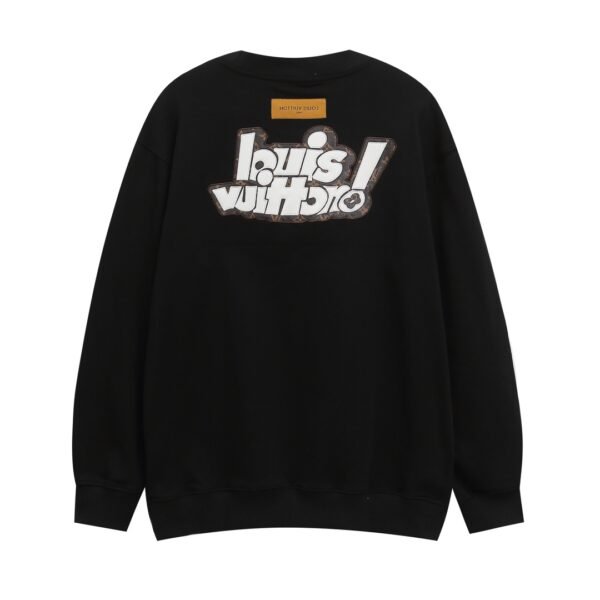 LOUIS VUITTON Louis Vuitton 2024FW New Appliquéd Leather Letter Embroidered Couple Casual Sweatshirt - Image 4