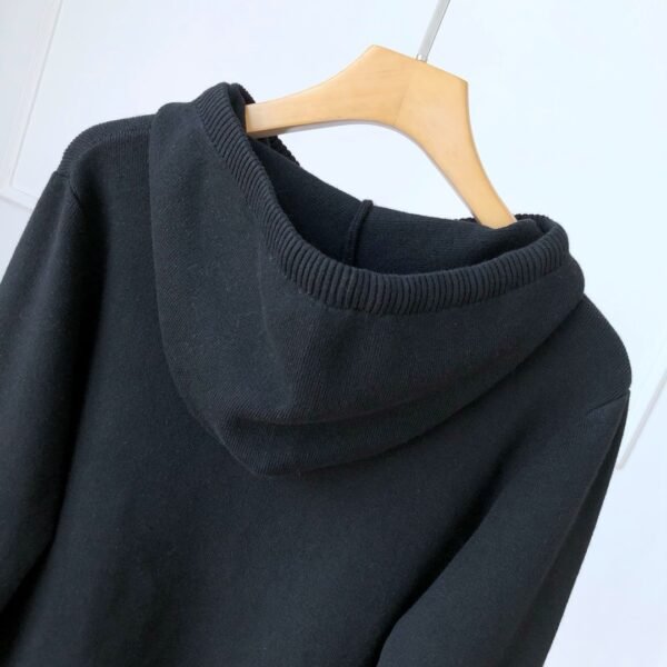 GUCCI GG wool knit black hoodie ~ zipper knit hooded jacket - Image 6