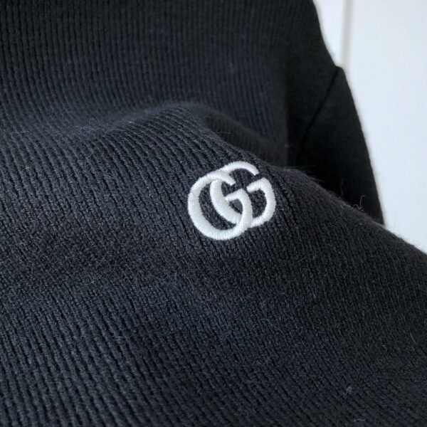 GUCCI GG wool knit black hoodie ~ zipper knit hooded jacket - Image 4