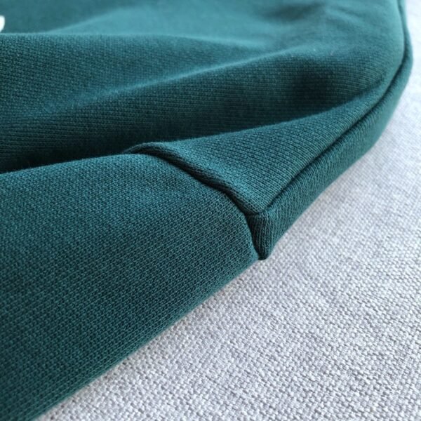 FENDI White Letter Flocked Logo ~ Green Terry Cotton Crew Neck Sweatshirt - Image 5
