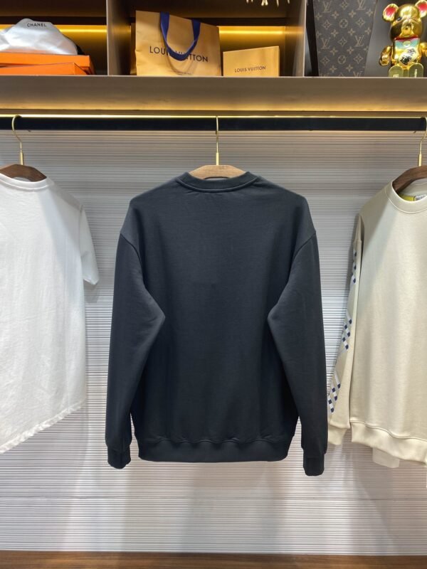 GUCCI GU25SS early spring new high-quality terry cotton round neck sweater, men's and women's green floral body logo embroidery loose casual pullover sweater shirt - Image 5
