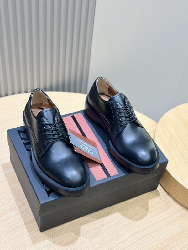 Zegna Black Handmade Udine Derby Shoes