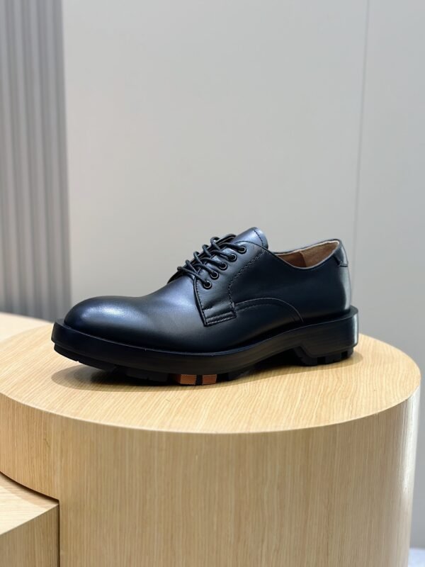 Zegna Black Handmade Udine Derby Shoes - Image 4