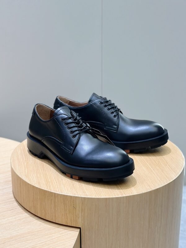 Zegna Black Handmade Udine Derby Shoes - Image 9