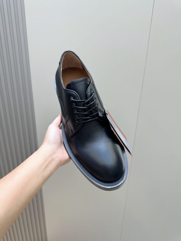 Zegna Black Handmade Udine Derby Shoes - Image 7