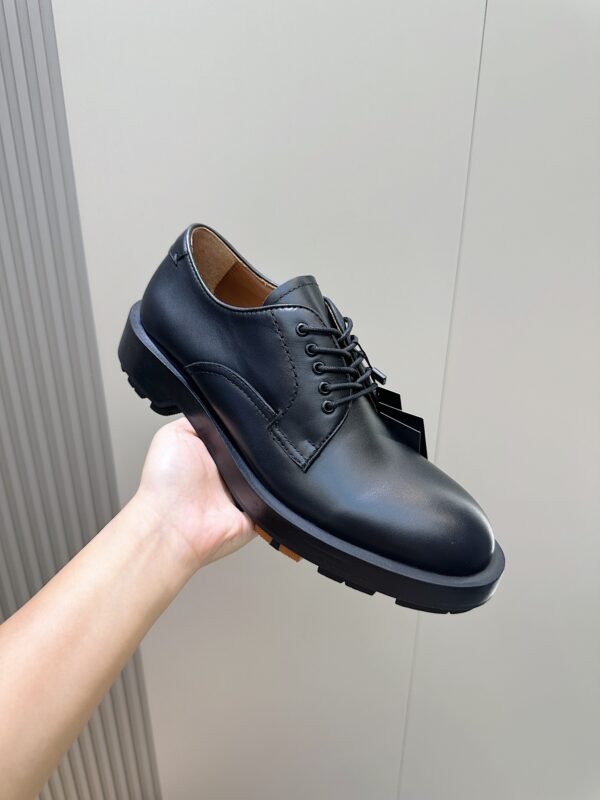 Zegna Black Handmade Udine Derby Shoes - Image 6