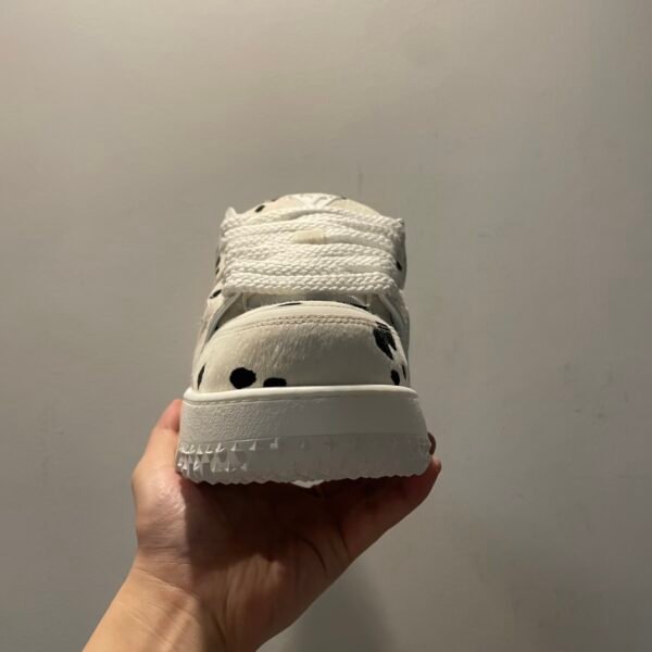 LV LOUIS VUITTON Trainer Maxi Cowhide Animal Print Low Top Life Loafers Black White - Image 9