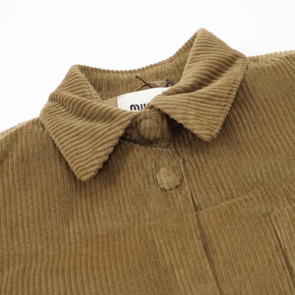 Miu Miu 24Fw Patch Embroidered Corduroy Down Jacket - Image 6