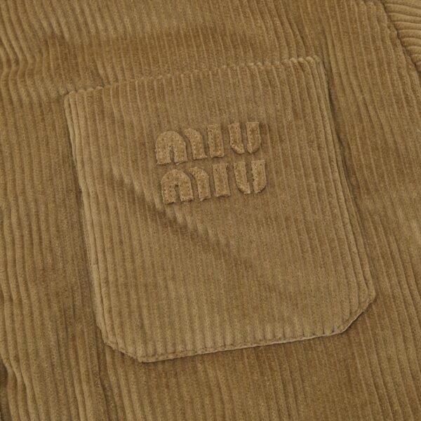 Miu Miu 24Fw Patch Embroidered Corduroy Down Jacket - Image 5