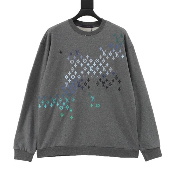 Louis Vuitton 24Fw Embroidered Gradient Old Flower Crew Neck Sweatshirt