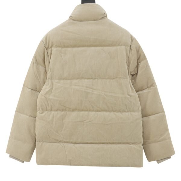 MIUMIU MM patch embroidered corduroy stand-up collar down jacket - Image 8