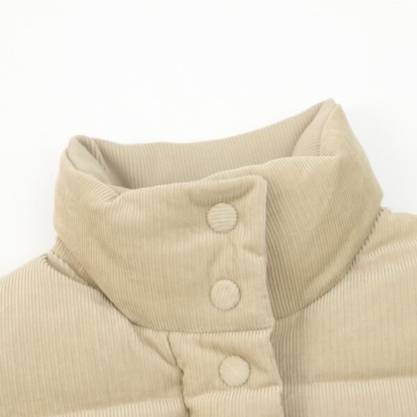 MIUMIU MM patch embroidered corduroy stand-up collar down jacket - Image 6