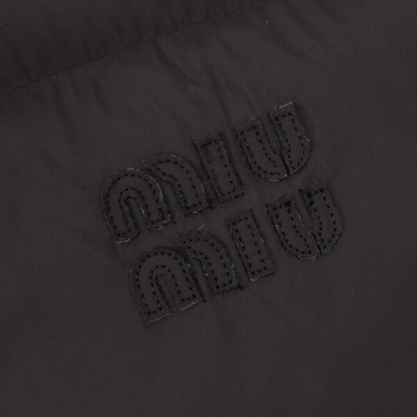 MIUMIU MM Patch Embroidered Hooded Down Jacket - Image 2