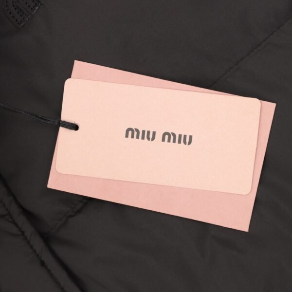 MIUMIU MM Patch Embroidered Hooded Down Jacket - Image 9