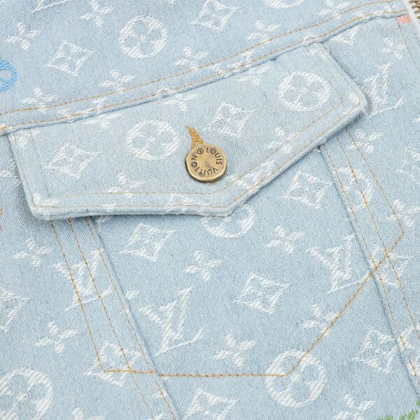 Louis Vuitton Full Printed Washed Jacquard Logo Hooded Cotton Jacket - Image 8