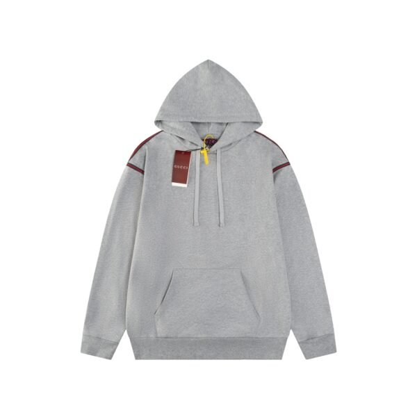 Gucci Celebrities' embroidered hooded sweatshirt with webbing lettering