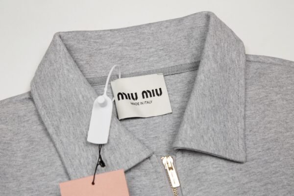 Miumiu star with the same patch leather letters embroidered zipper sweater - Image 4