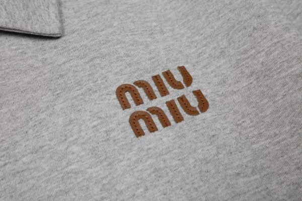 Miumiu star with the same patch leather letters embroidered zipper sweater - Image 6