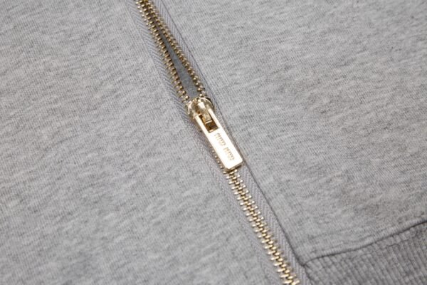 Miumiu star with the same patch leather letters embroidered zipper sweater - Image 7