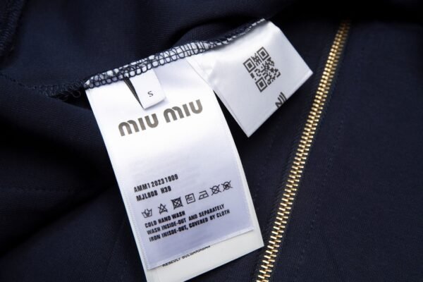 Miumiu star with the same patch leather letters embroidered zipper sweater - Image 8