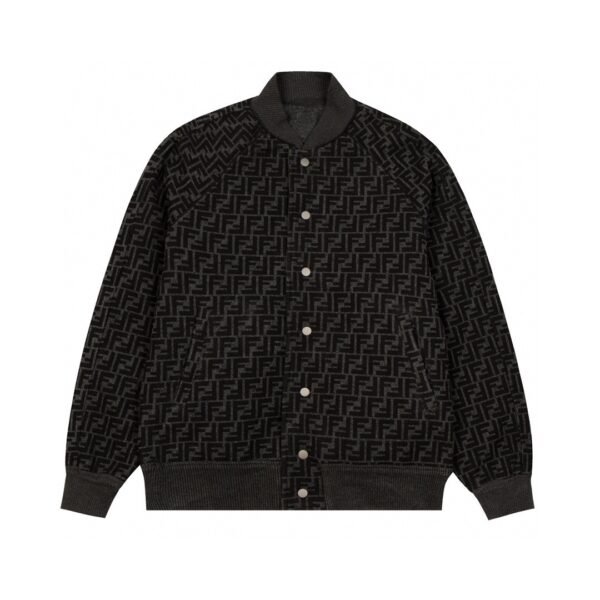 Fendi Reversible Wool Logo Jacket Baseball Jacket