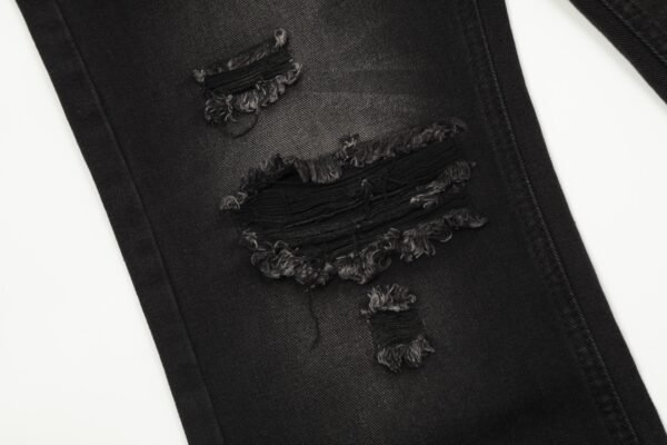 Balenciaga washed and aged vintage high street skinny drapey knife cut striped straight leg jeans - Image 13
