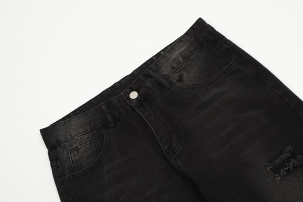 Balenciaga washed and aged vintage high street skinny drapey knife cut striped straight leg jeans - Image 5