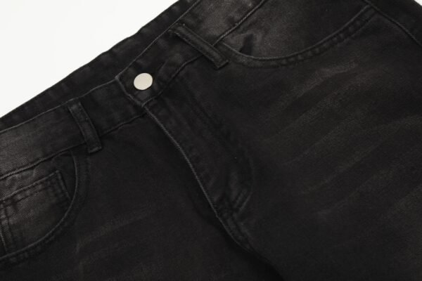 Balenciaga washed and aged vintage high street skinny drapey knife cut striped straight leg jeans - Image 6