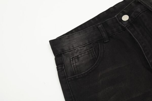Balenciaga washed and aged vintage high street skinny drapey knife cut striped straight leg jeans - Image 8