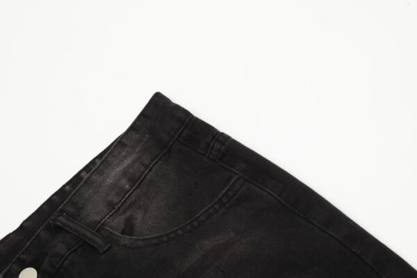 Balenciaga washed and aged vintage high street skinny drapey knife cut striped straight leg jeans - Image 9