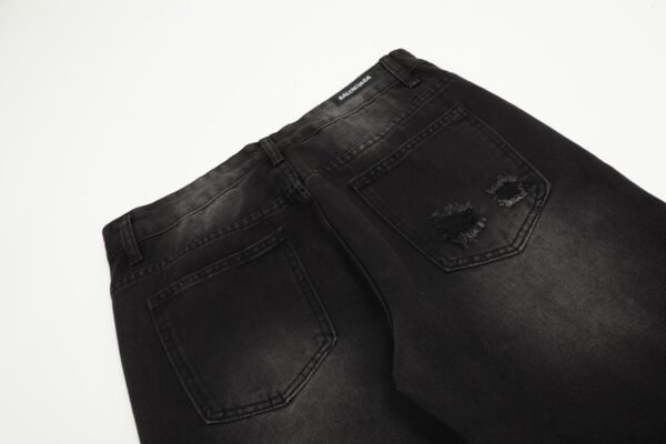 Balenciaga washed and aged vintage high street skinny drapey knife cut striped straight leg jeans - Image 10