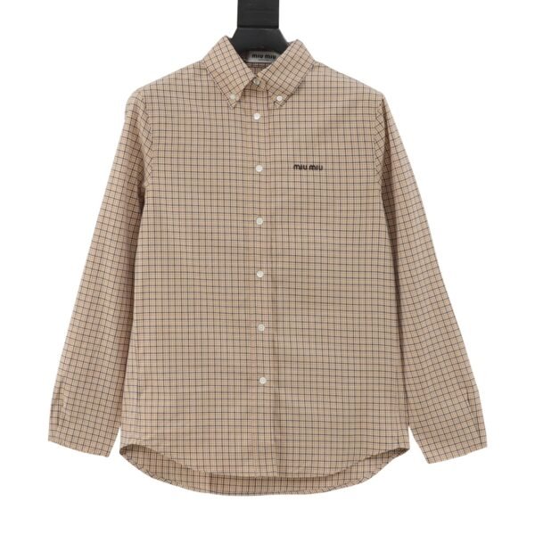 MIUMIU MM fine plaid long sleeve shirt