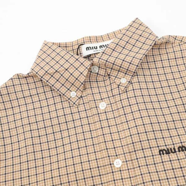 MIUMIU MM fine plaid long sleeve shirt - Image 8