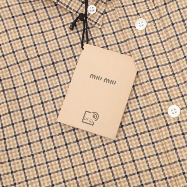 MIUMIU MM fine plaid long sleeve shirt - Image 6