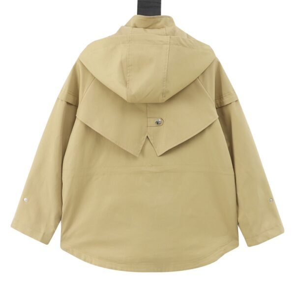Prada 24Fw Metallic Triangle Labeled Sandwich Cotton Trench Coat Jacket - Image 10