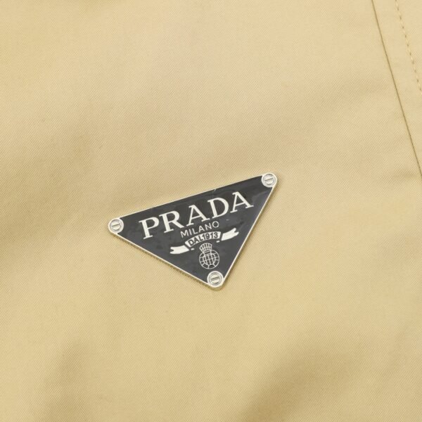 Prada 24Fw Metallic Triangle Labeled Sandwich Cotton Trench Coat Jacket - Image 3