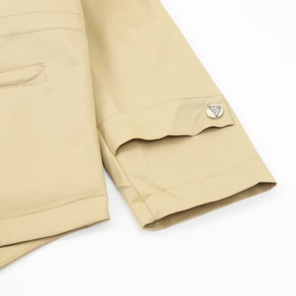Prada 24Fw Metallic Triangle Labeled Sandwich Cotton Trench Coat Jacket - Image 7