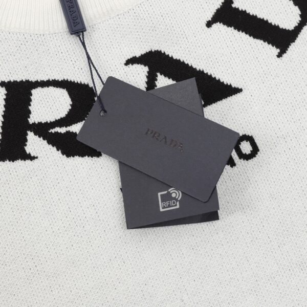 Prada color knit letter logo knit round neck sweater - Image 9