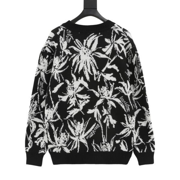 LV Louis Vuitton LV 24FW Leaf Jacquard Sweater Cardigan - Image 4