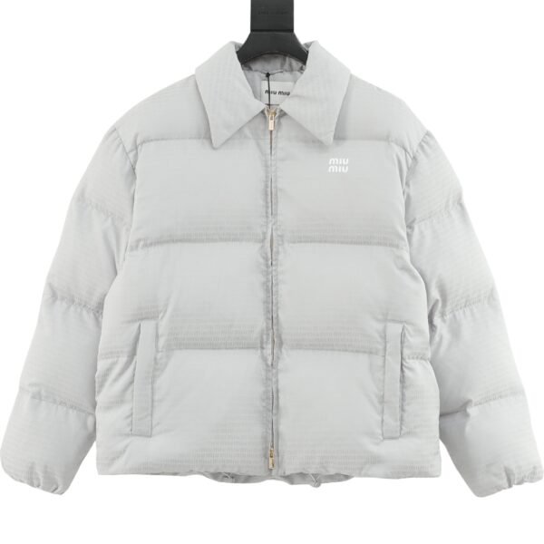MIU MIU MM 24 new jacquard full print lapel down jacket