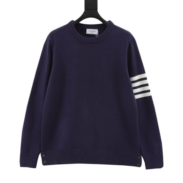 Thom Browne Colorblocked Four Bar Crew Neck Sweater