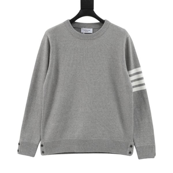 Thom Browne Colorblocked Four Bar Crew Neck Sweater