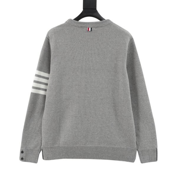 Thom Browne Colorblocked Four Bar Crew Neck Sweater - Image 10