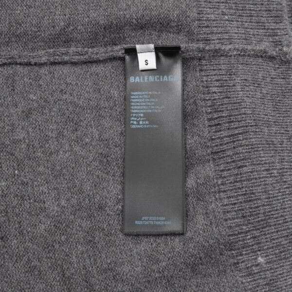 Balenciaga Double B Embroidered Knit Crew Sweater - Image 4