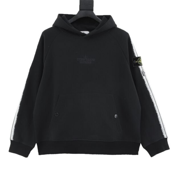 Supreme Week12 X Stone Island Stone Island Collaboration Hooded Sweatshirt with Side Tattoo